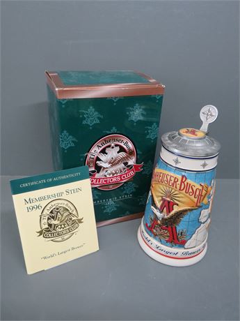 ANHEUSER-BUSCH "World's Largest Brewer" 1996 Members Only Stein