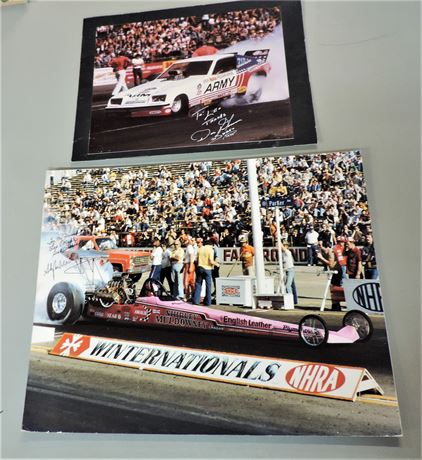 Vintage Signed Drag Racing Enlarged Photos / Shirley Muldowny / Don Prudhomme
