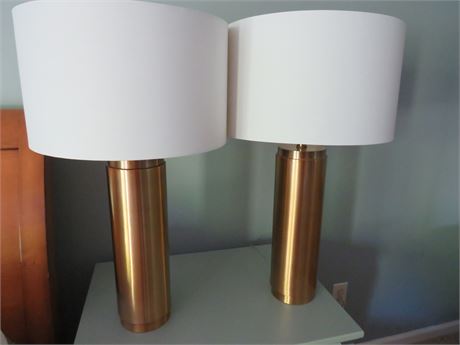 Brass Cylinder Table Lamps