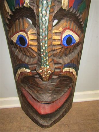 Wooden Hand Carved Tribal Mask.. African ?