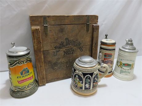 Beer Steins / Jack Daniels Crate