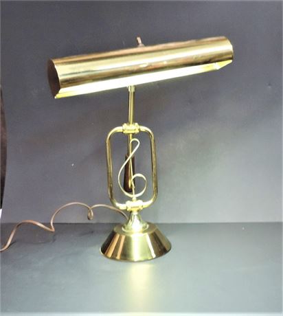 Vintage Brass Table Lamp with Musical Note