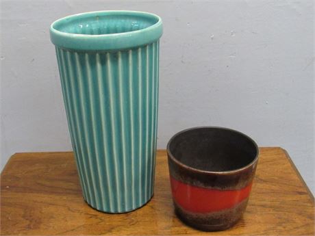 Vintage Tall McCoy Vase and Scheilrich Planter