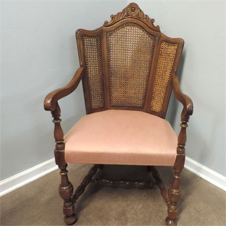 Vintage European Style Cane Back Chair
