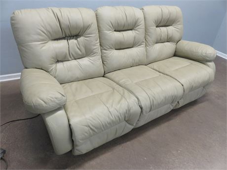 Power Reclining Faux Leather Sofa