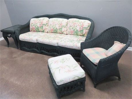 ETHAN ALLEN Wicker Seating Group