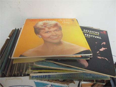 Big Box of 78's Vinyl Albums, Musicals, Novelties, Big Band and Weird Stuff