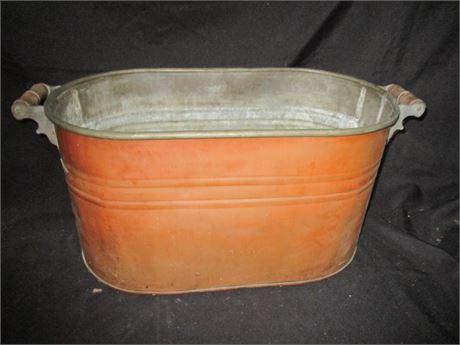 Antique Two Handle Large Copper Container