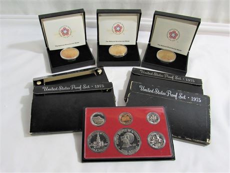 7 Piece Bicentennial Coin/Medal Lot - 4 Proof Sets