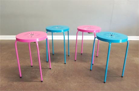 Punched Metal Stools/Sidetables