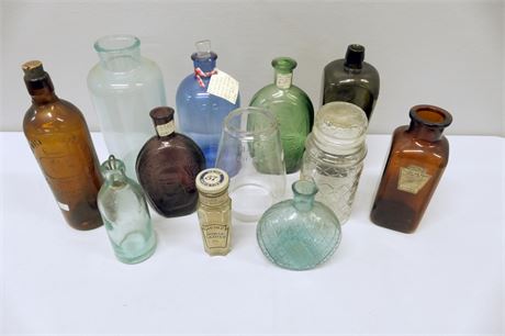 Antique & Vintage Apothecary Bottles, Whiskey Bottles plus more.