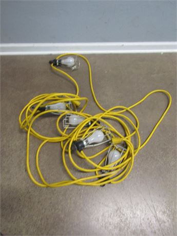 Construction Site Lighting Extension Cord, 5 Bulb