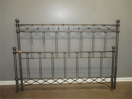 King Size Gold and Silver Tone Metal Bed Frame with Rails