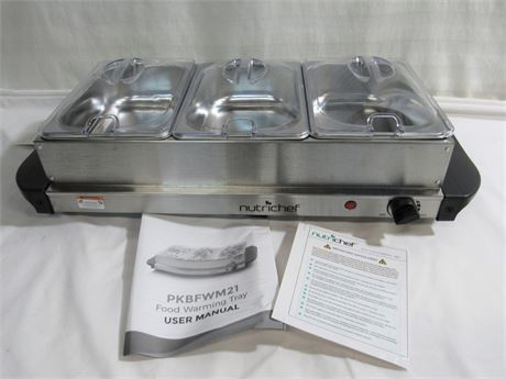 Nutrichef Buffet Server/Food Warming Tray w/ Box