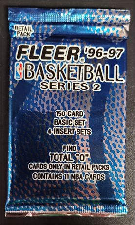 1996-97 FLEER BASKETBALL FACTORY SEALED PACK LOOK FOR KOBE BRYANT ROOKIES!