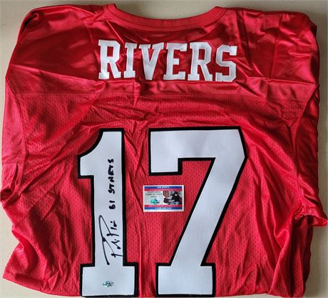 Phillip Rivers Hand Signed NC State Jersey w/ COA Los Angeles Chargers