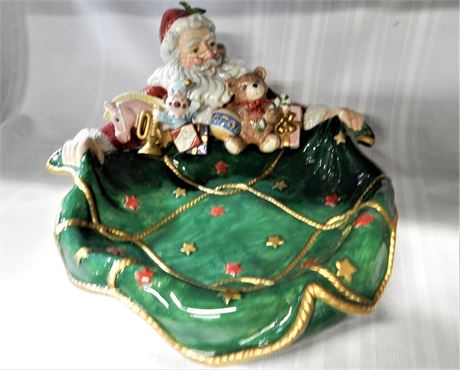 Fitz and Floyd Santa and Toys Candy Candy Dish