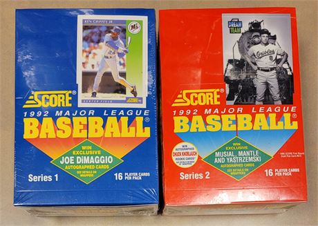 1992 Score Baseball Series 1 and Series 2 Wax Boxes