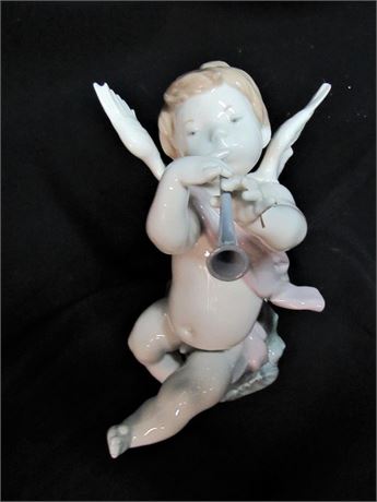 Large Lladro Figurine - Cherub/Angel with Clarinet