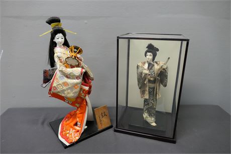 Japanese Porcelain Doll & Samurai Style Doll