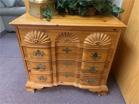 Chippendale Knotty Pine Block Chest