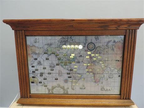Vintage Howard Miller World Time Zone Map
