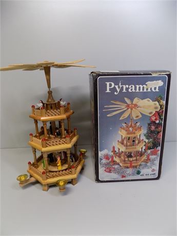 Vintage  Wooden Christmas Pyramid Carousel