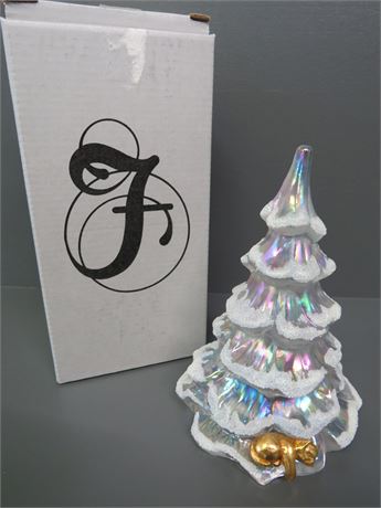 FENTON Iridescent Art Glass Christmas Tree Figurine