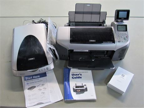 2 Piece Epson Lot - Photo R300 Printer and  Perfection 3170 Photo Scanner