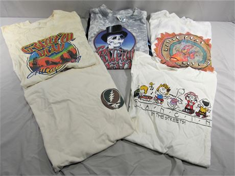 5 Vintage T- Shirts 4 Grateful Dead and 1 Little Feat - X-Large