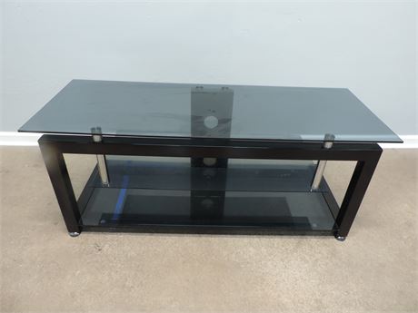 Contemporary Black Glass TV Stand