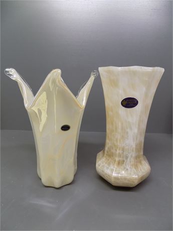 Murano & Italian White Cristal Vases