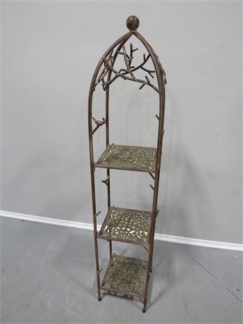 Rustic 3-Tier Metal Plant Stand
