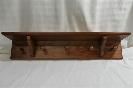 Wood Coat Rack & Display Shelf / Guild of Shaker Crafts