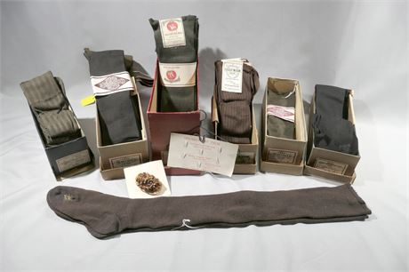 Vintage HONOR KNIT, WAVERLEY & MERCERIZED Hosiery Socks in Original Boxes