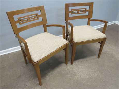Mid-Century Greek Key Dining Chairs
