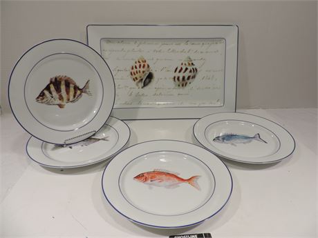 WILLIAMS SONOMA La Mer Shell Porcelain Platter