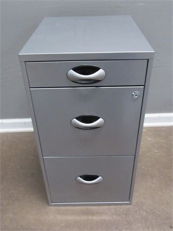 3-Drawer Grey Metal File Cabinet