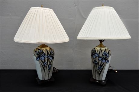Ceramic Cut Out Iris Design Lamps