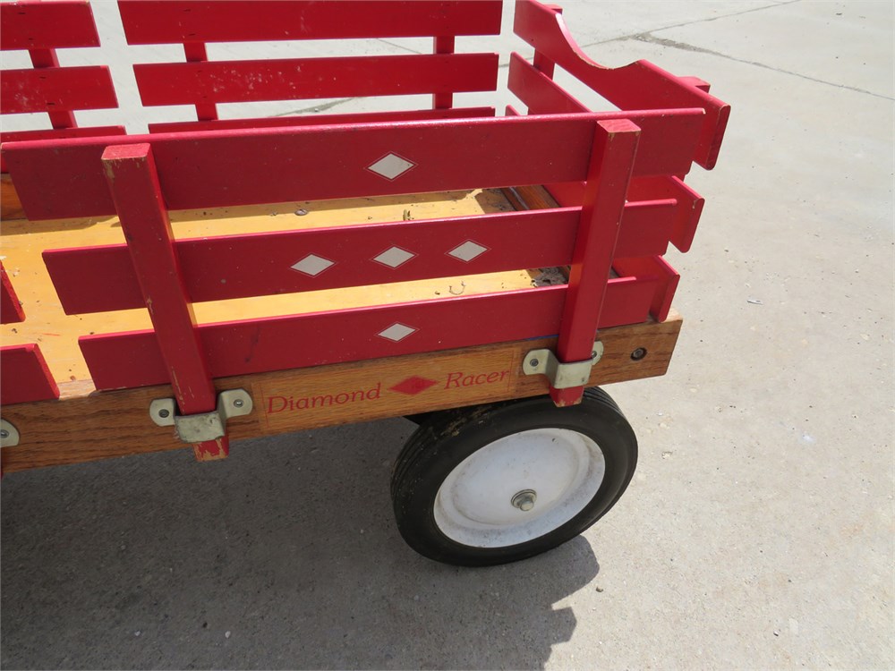 Transitional Design Online Auctions - Diamond Racer Red Wooden Wagon