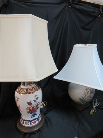2 Ceramic Asian Style Table Lamps