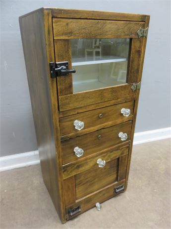 Antique Barber Shop Cabinet