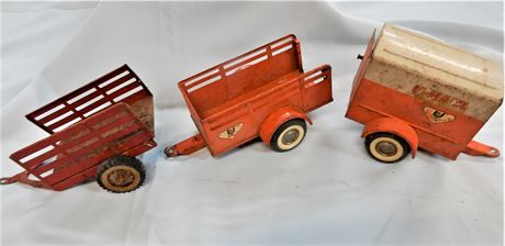 Vintage Toy Pressed Tin UHAUL Trailers