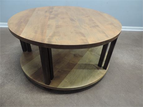 Vintage Solid Wood Round Coffee Table