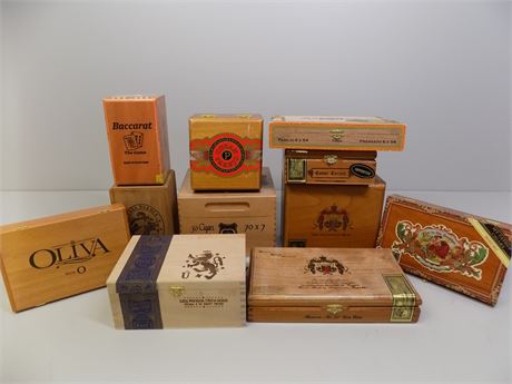 Wooden Cigar Box Collection