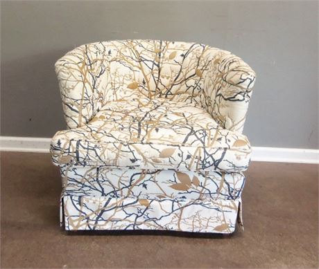 Vintage Quilted Fabric Club Chair
