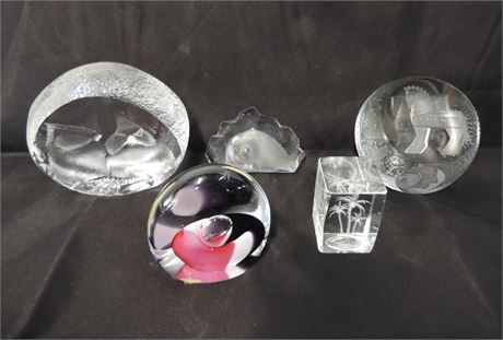 GULASKRUP / Art Glass Animal Paperweights