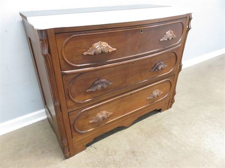 Antique Victorian Marble Top Chest