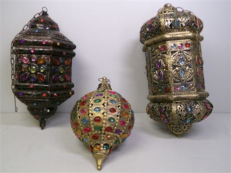 Bejeweled Hanging Candle Holders