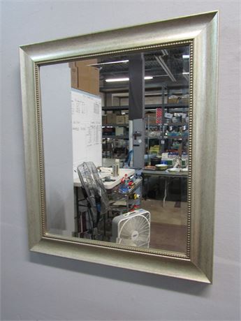 Large Wall Mirror with Decorative Silver Frame
